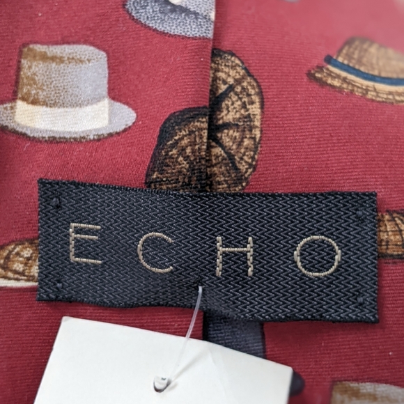 Retro red Echo hat tie. - Picture 3 of 3